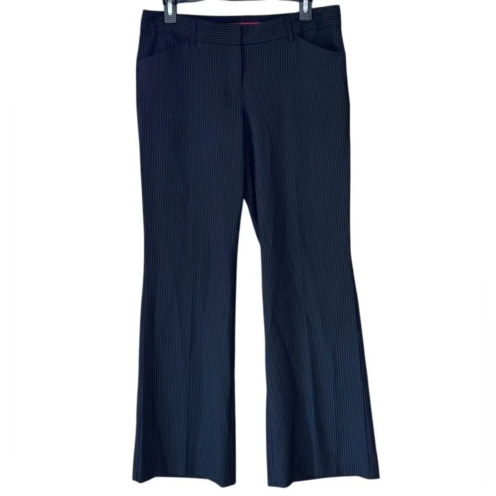 Express Women's Y2K Editor Pinstripe Wideleg Trouser Office Pants Size 6 Short